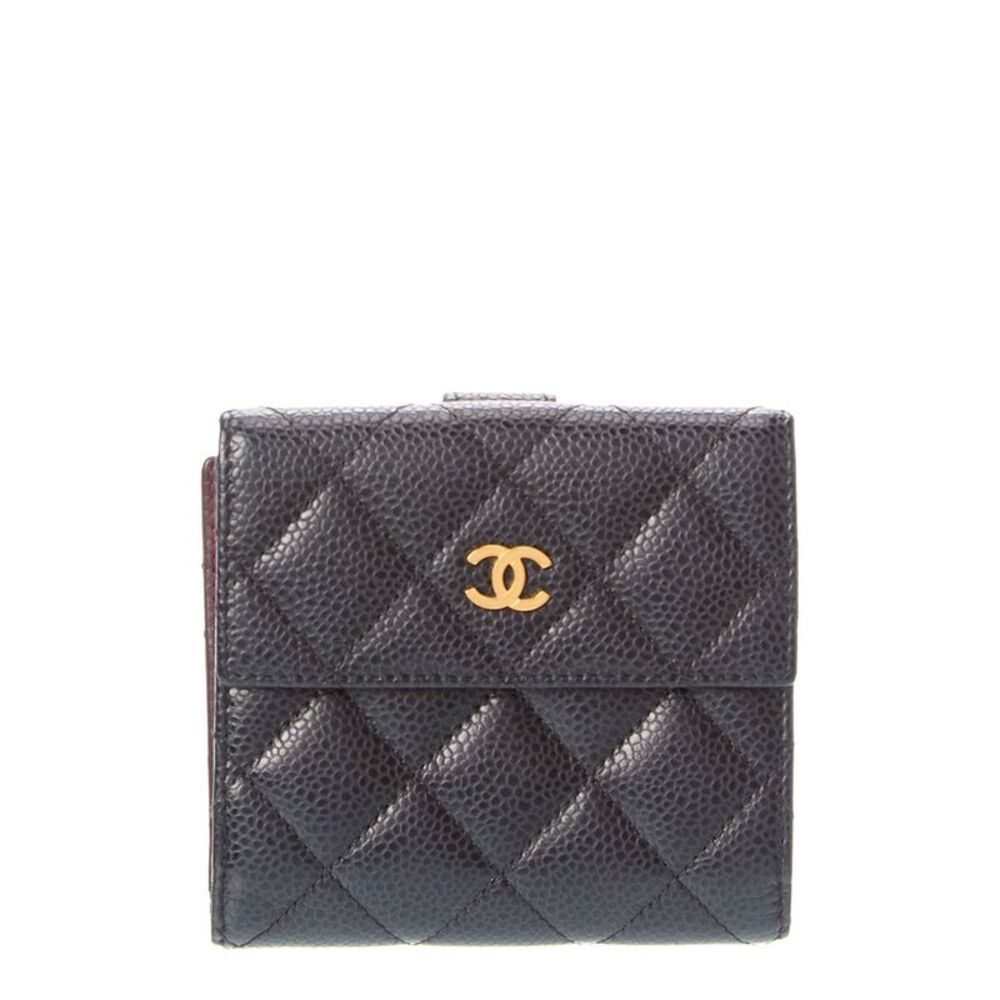 Chanel Black Quilted Leather Fold Wallet (Authentic Pre-Loved)